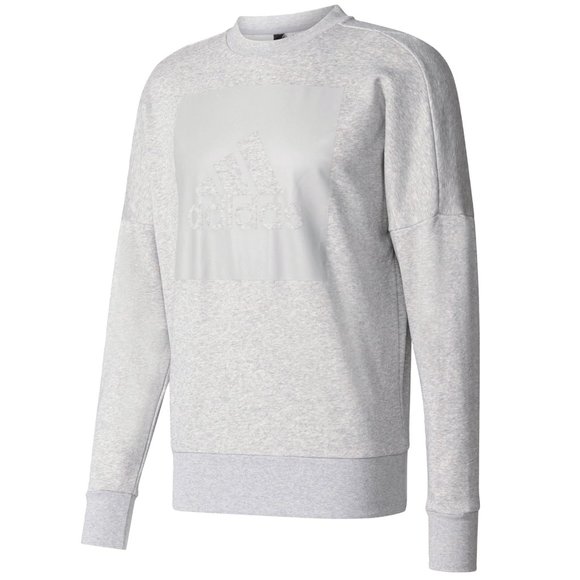 Adidas Sports ID Logo Grey Crewneck Sweatshirt - Picture 2 of 10